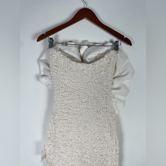 Mara Hoffman Popcorn Midi Strapless Kana Ruffle Dress Cotton-Twill Bridal - Picture 10 of 14